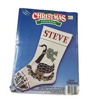 Good Shepherd Counted Cross Stitch Kit Canada Goose Stocking #87204 New 1988